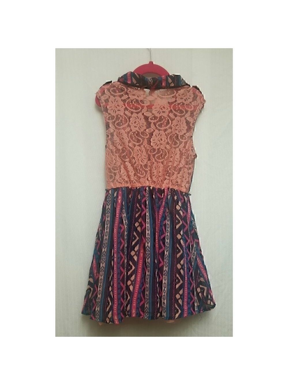 GIRLS DRESS K Nit Works Multi Pattern Dress Size 7 - Picture 4 of 4